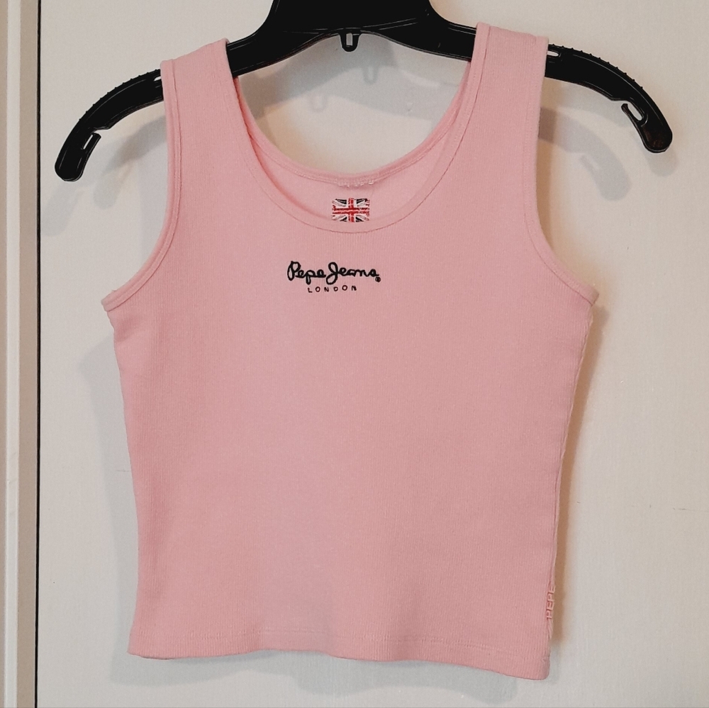 Pepe Jeans London Light Pink Crop Tank Top